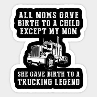 Truck Legend - The Wheel-Spinning Birth Story Sticker